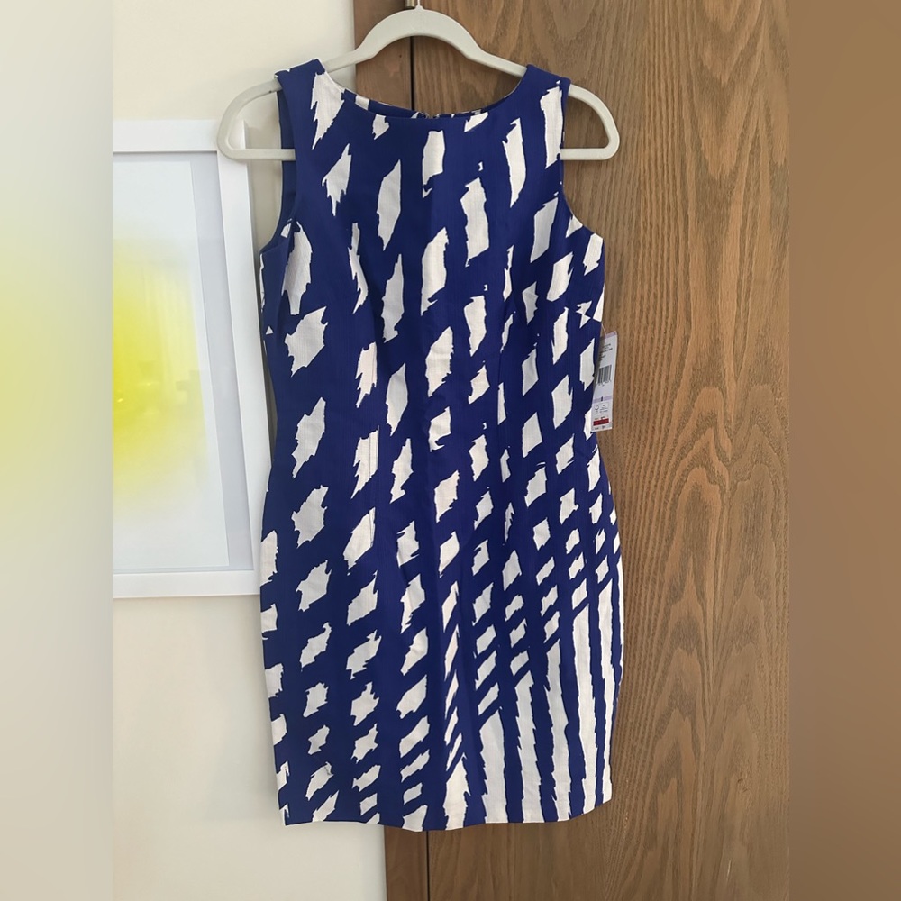 Nine West Blue and White Patterned Shift Dress NWT